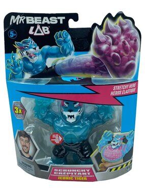Mr Beast Lab Iconic Tiger Stretchy Hero Scrunchy Moose Toys Blue MrBeast